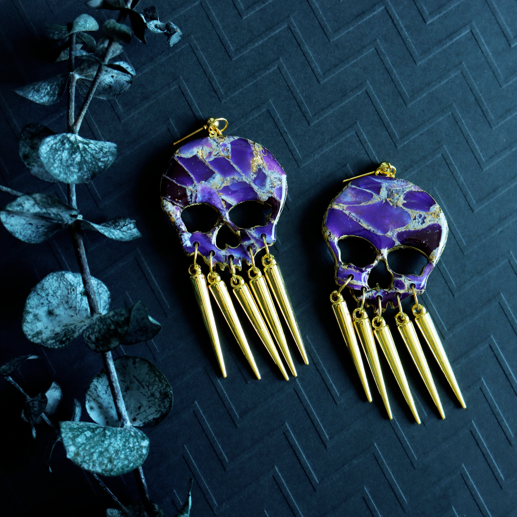 Purple Amethyst Skulls